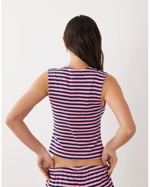 ASOS Pink Mix & Match Button Down Pyjama Vest