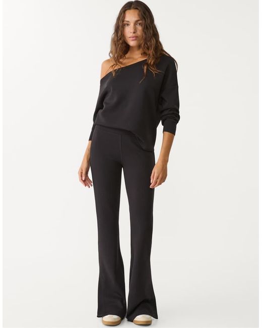 Stradivarius Black Off Shoulder Sweatshirt