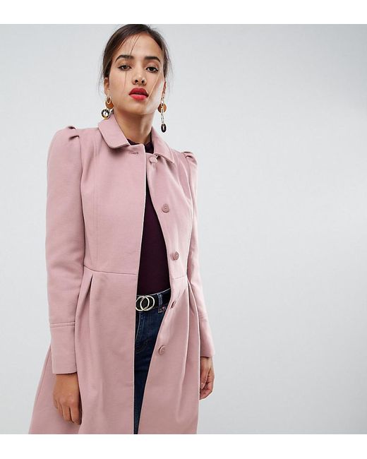 Abrigo rosa con vuelo de Oasis de color Rosa | Lyst