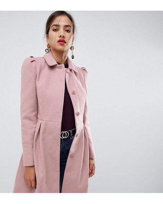Oasis Ausgestellter Mantel in Rosa in Pink | Lyst DE
