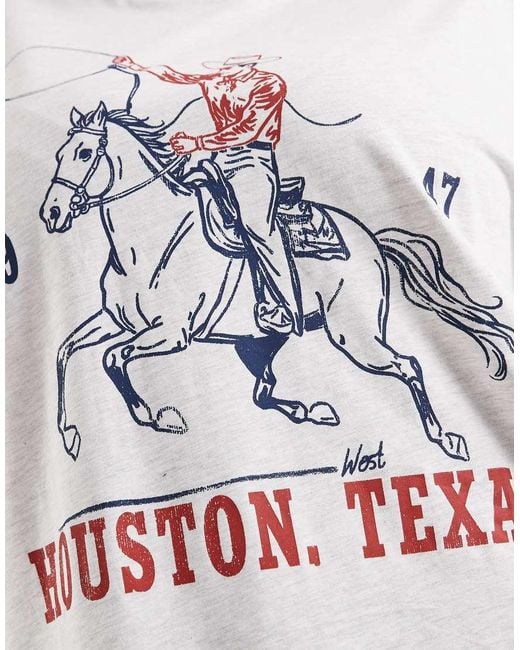 ASOS White Asos Design Curve Long Sleeve T-shirt With Texas Graphic
