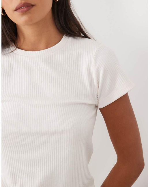 ASOS White Lounge Mix & Match Rib Baby Tee Pyjama