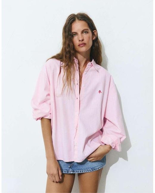 Pull&Bear Pink Chilli Striped Shirt