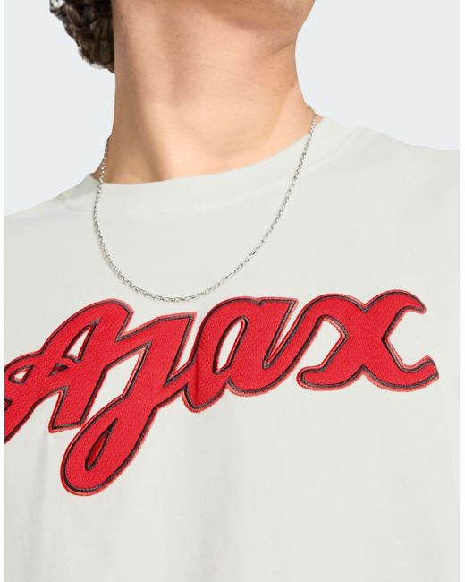 Adidas Originals White Ajax Amsterdam Us T-Shirt for men