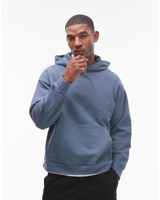 Topman – oversize-kapuzenpullover in Blue für Herren