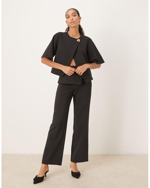 ASOS Black Tailored Gold Button Top