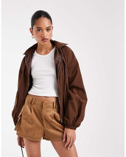 ASOS Brown Tailored Suedette Shorts