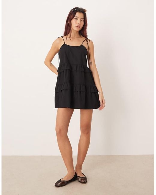 esmé studios Black Esmee Tiered Mini Beach Dress