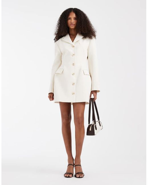 ASOS White Cinch Blazer Mini Dress