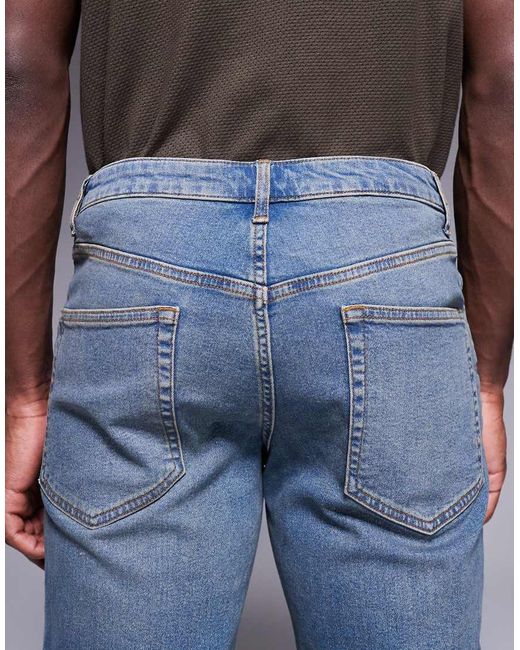 ASOS Blue Slim Fit Jeans With Tint for men