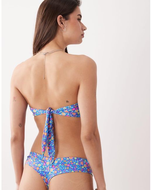 Kulani Kinis Blue Electric Bloom Bandeau Bikini Top