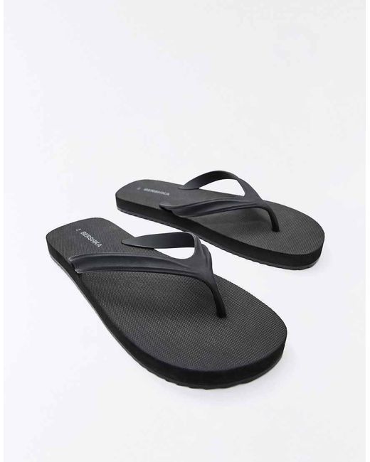 Bershka White Flip Flop-flat Sandals for men