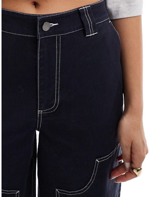 ASOS Blue Barrel Leg Pants