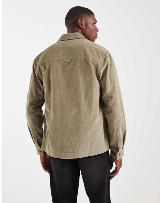 ASOS Natural Cord Overshirt for men