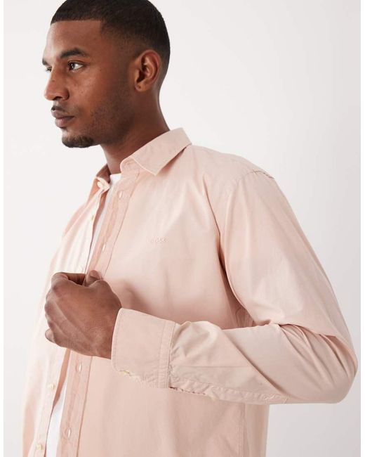 Boss Natural Hugo Boss Regular Fit Cotton Longsleeve Button Up Shirt for men