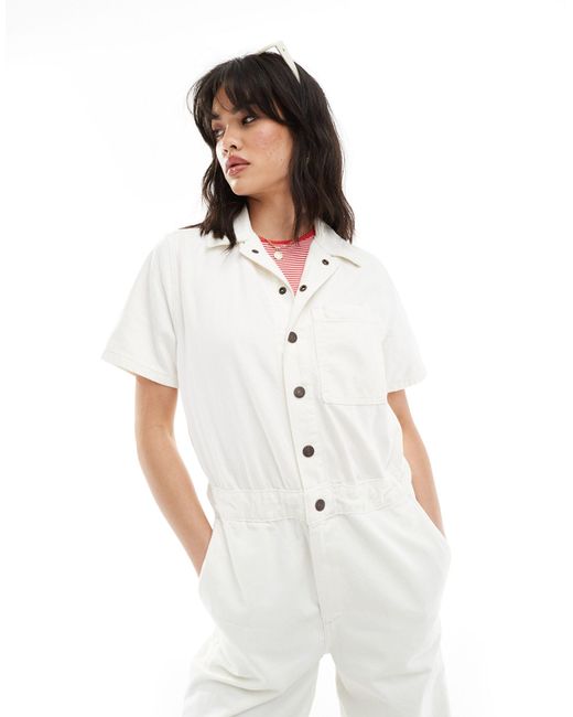 Levi's White Jumpsuit With Short Sleeves
