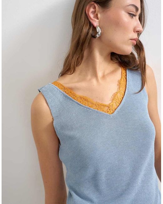 TOPSHOP Gray Knitted Vest
