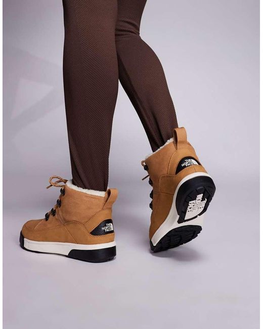The North Face Brown Sierra Mid Fleece Lined Hiking Boots