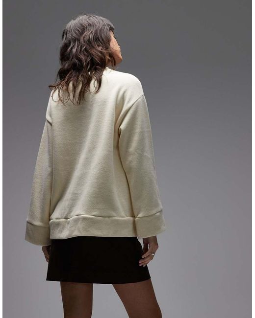 ASOS Natural Supersoft Split Hem Sweatshirt