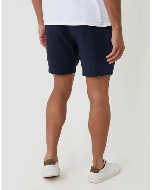 Threadbare Blue Shorter Length Linen Blend Shorts for men