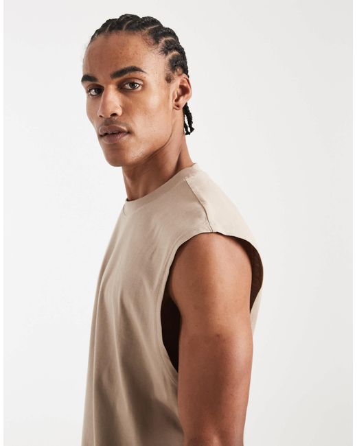 ASOS Natural Essentials Oversized Tank for men