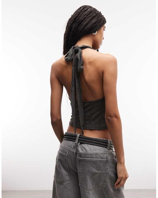 Weekday Black Drape Halter Top