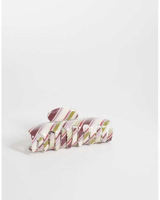 ASOS Pink Claw Hair Clip With And Stripes