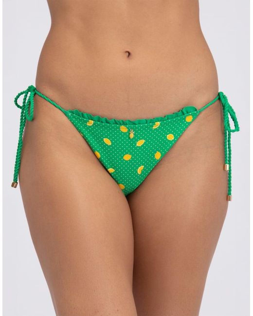 Boux Avenue Green Ithaca Lemon Triangle Bikini Top Summer Removable Pads