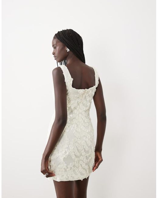 True Decadence Natural Square Neck Mini-Dress