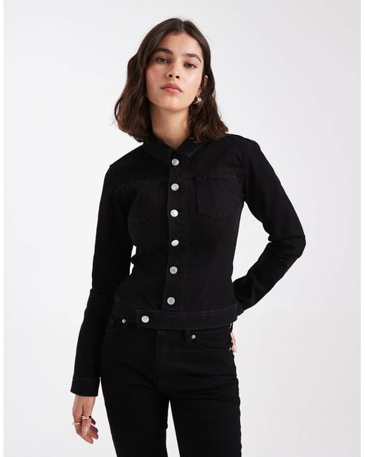 ASOS Black Denim Jacket With Pocket Detail Co-ord