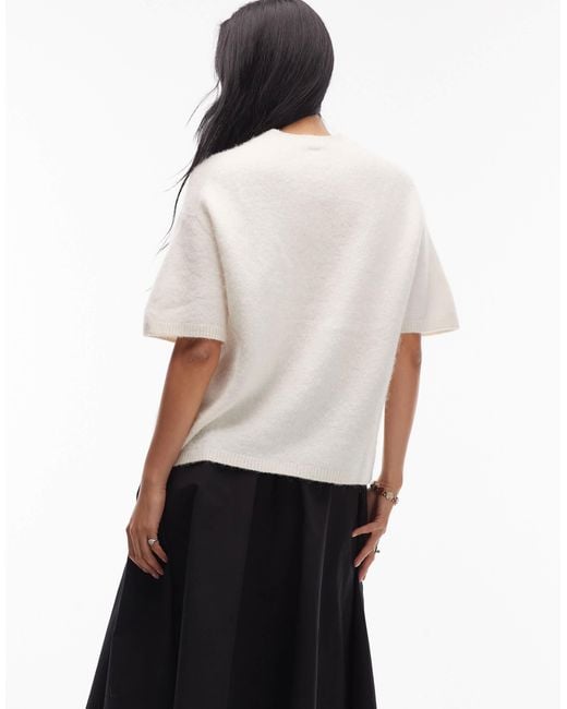 ARKET White Alpaca And Wool Blend Short Sleeve Sweater