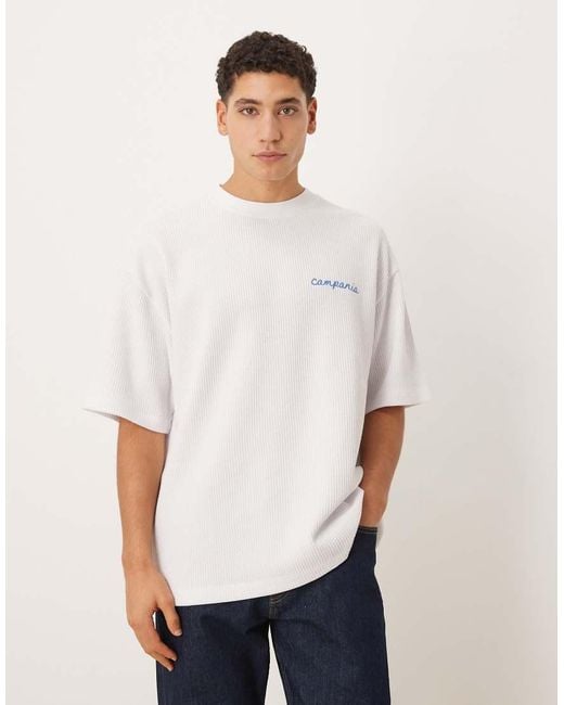 ASOS White Super Heavyweight Oversized T-shirt With Lemon Graphic And Embroidery for men