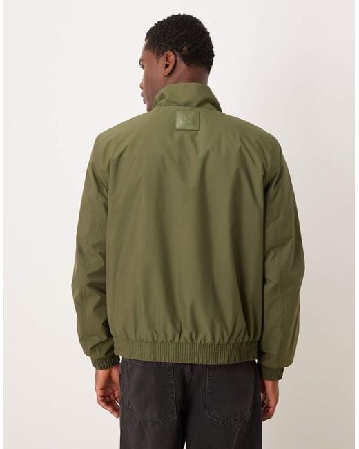 Calvin Klein Green Padded Ripstop Harrington Jacket for men