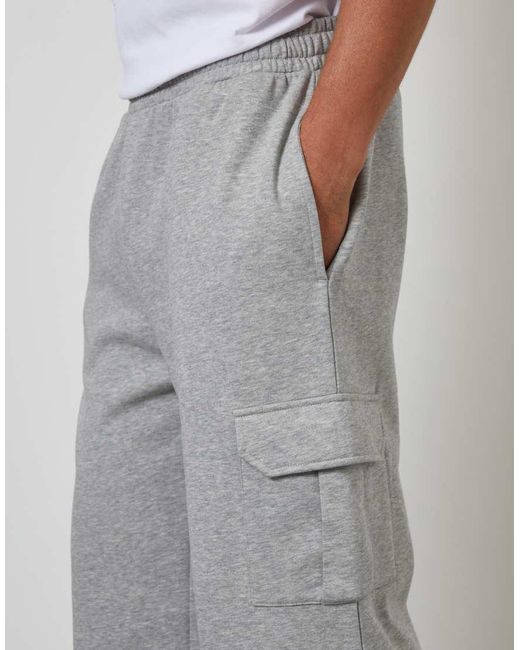 Threadbare Gray Wide Leg Cargo Joggers for men