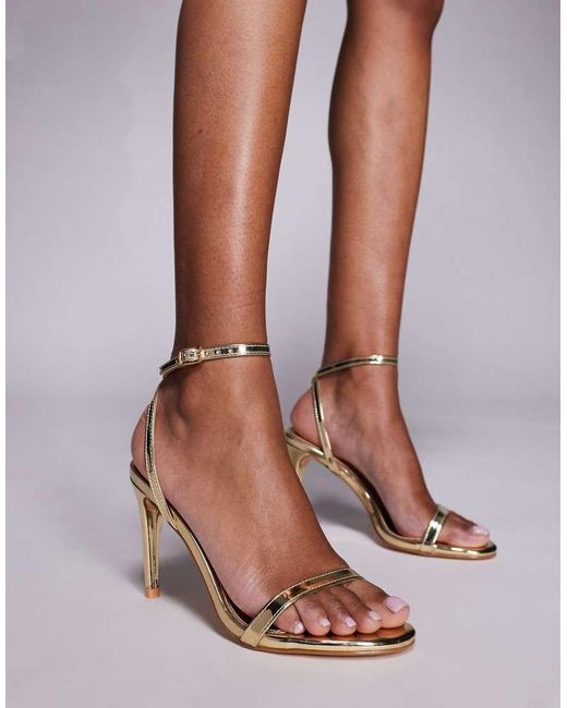 Public Desire Brown Selene Barely There Heeled Sandals