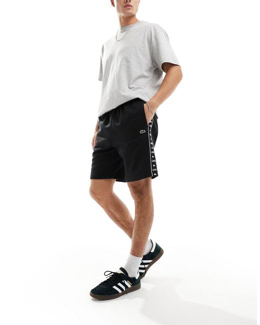 Lacoste Black Taped Jersey Shorts for men