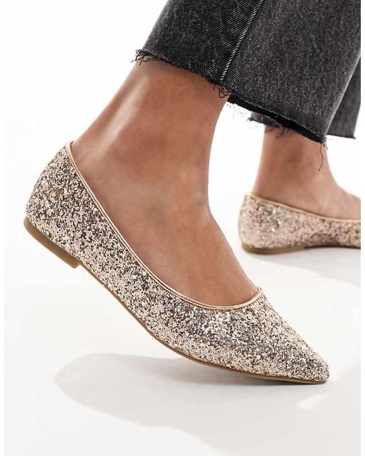 ASOS Metallic Lucky Pointed Ballet Flats