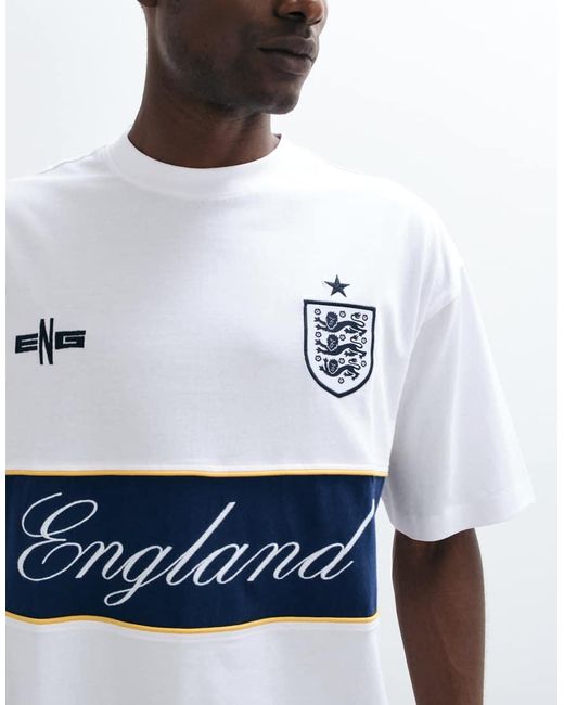 ASOS White Oversized Tee With Fa World Cup England Print for men