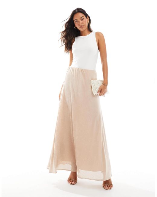 Threadbare Natural – maxirock aus glitzer-samt