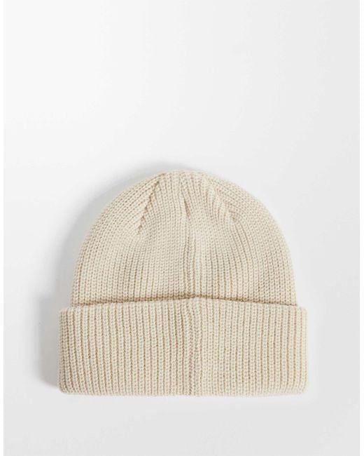 Obey Logo future cuff rippstrick-beanie in Natural für Herren