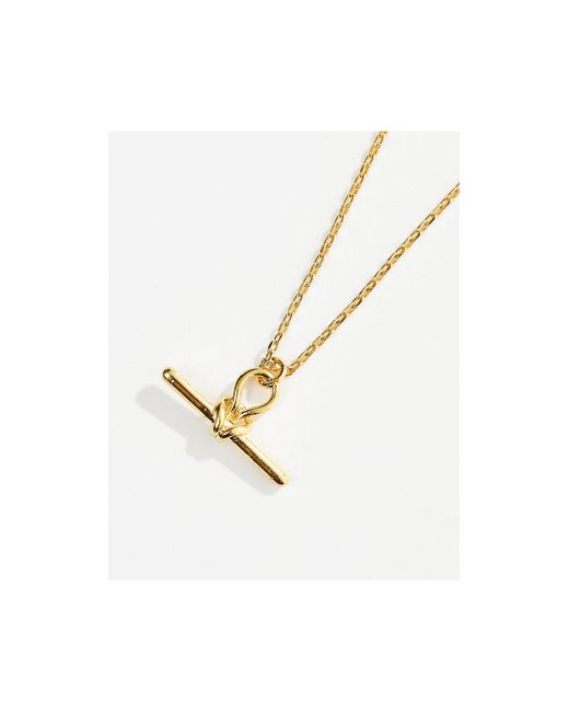 Orelia Natural 18k Plated Dainty T-bar Knot Necklace