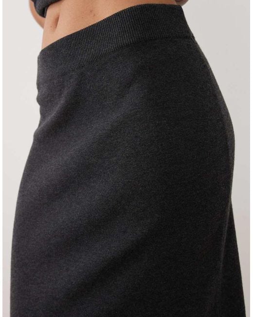 ASOS Gray Midi Knitted Skirt