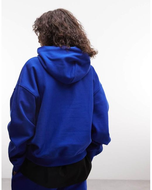 Nike Blue Studio Fleece Heavy Weight Oversized Hoodie