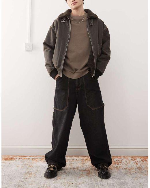 Collusion Black X008 Skater Jeans for men