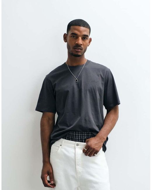Jack & Jones Blue Script Chest Logo T-shirt for men