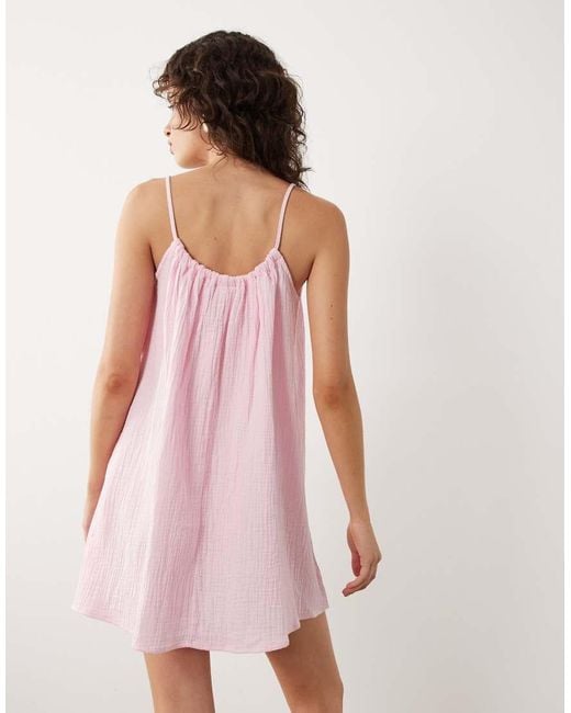 Jdy Pink Cheesecloth Sleeveless Mini Dress