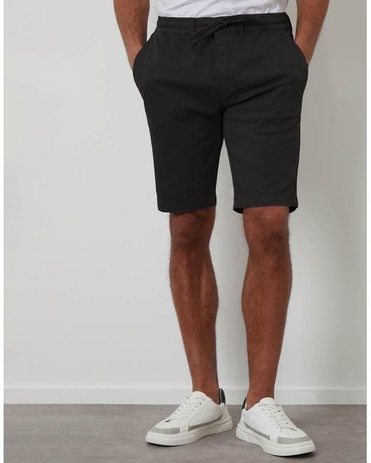 Threadbare Black Elasticated Waist Stretch Chino Shorts for men