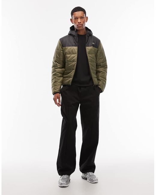 Lacoste Gray Two Tone Puffer Jacket for men