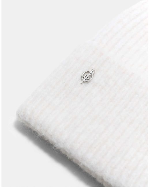 Stradivarius White Basic-strickmütze