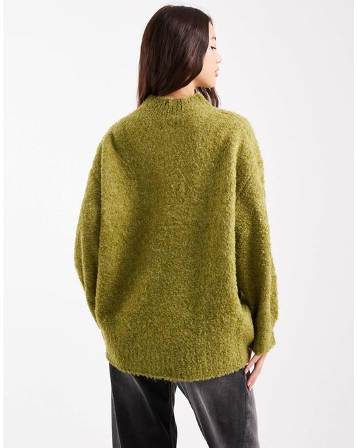 ASOS Green – longline-pullover aus bouclé